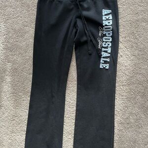 Aeropostale Black Sweatpants with Blue Logo